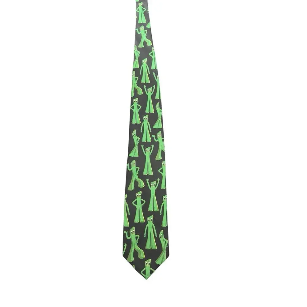 Ralph Marlin Gumby Vintage Novelty Necktie Polyester Black Green 1995